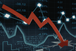 Graph showing a downward trend in credit scores caused by medical debt issues.