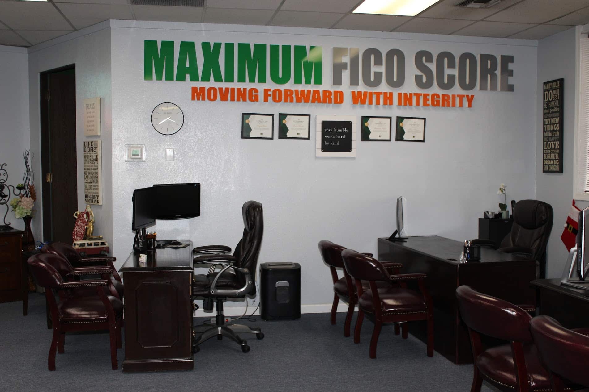 Inside the Maximum Score Builders office in Bakersfield